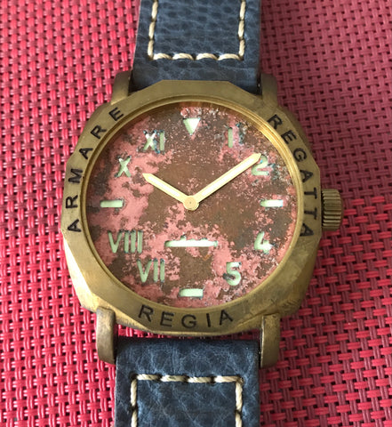 NEW ! R105 / Custom made patina dial - Cali dial (engrave bezel) (free shipping) (1 piece only)