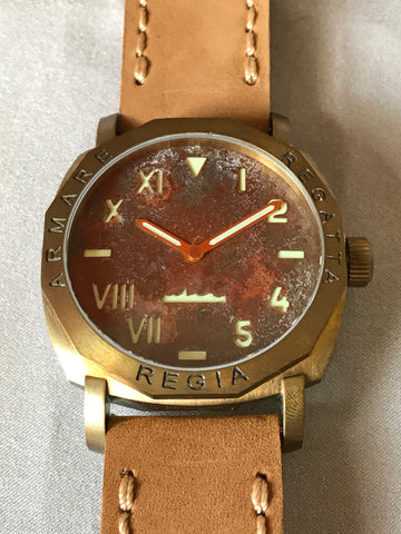 NEW ! R105 / Custom made patina dial - Cali dial (engrave bezel) (free shipping) (1 piece only)