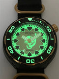 Regia Diver 2018 - NEW Green Scuba Ghost dial (Gold) (free shipping)