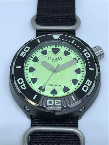 Regia Diver 2018 - NEW Green Scuba Ghost dial (Silver) (free shipping)